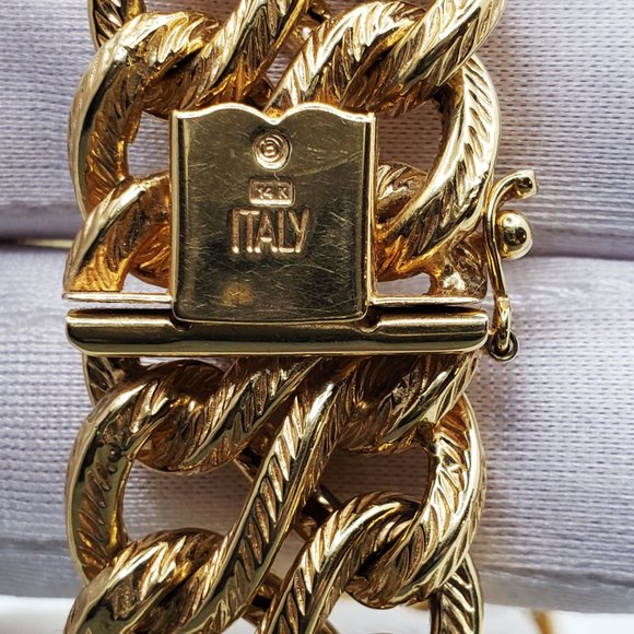 14K Solid Yellow Gold Italian Design Chain Necklace Width19mm- Weight: 51gr - Picture 2 of 7